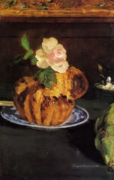 Édouard Manet Painting - Naturaleza muerta con brioche Eduard Manet
